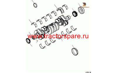 Komatsu 675-4-22-8110 - BEARING,MAIN METAL ASS'Y,PDC KIT,SET, MAIN BEARING, STANDARD Komatsu 675-4-22-8110 - BEARING,MAIN METAL ASS'Y,PDC KIT,SET, MAIN BEARING, STANDARD