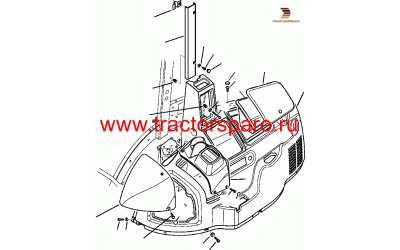 Komatsu 42N--54-14701 - COVER RH, ASSEMBLY,COVER, LATERAL, LOWER, RH,ASSY,COVER, RIGHT