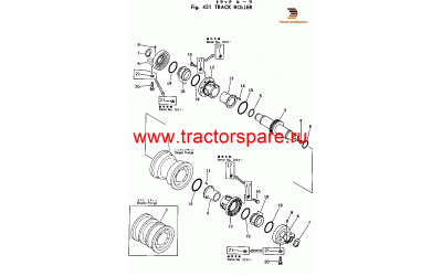 Komatsu 198--30-16202 - ROLLER,SINGLE FLANGE