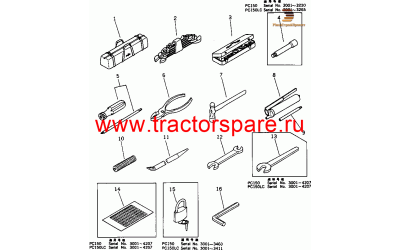 Komatsu 203--98-41110 - SOCKET WRENCH SET Komatsu 203--98-41110 - SOCKET WRENCH SET