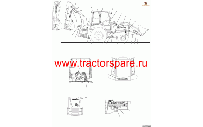 MARK PLATE, DO NOT ENGAGE THE 4 WD,MARK PLATE, LOADER LIFTING CAPACITY