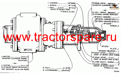 AIR STARTING MOTOR ASSEMBLY--COUNTERCLOCKWISE ENGINE ROTATION,AIR STARTING MOTOR ASSEMBLY--CLOCKWISE ENGINE ROTATION,MOTOR ASSEMBLY