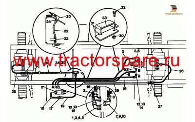 CHASSIS BRAKE PIPING GROUP - WITH INCHING PEDAL