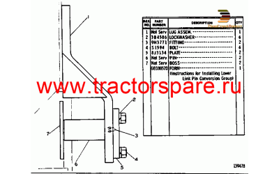 ELEVATOR LOWER LINK PIN CONVERSION GROUP